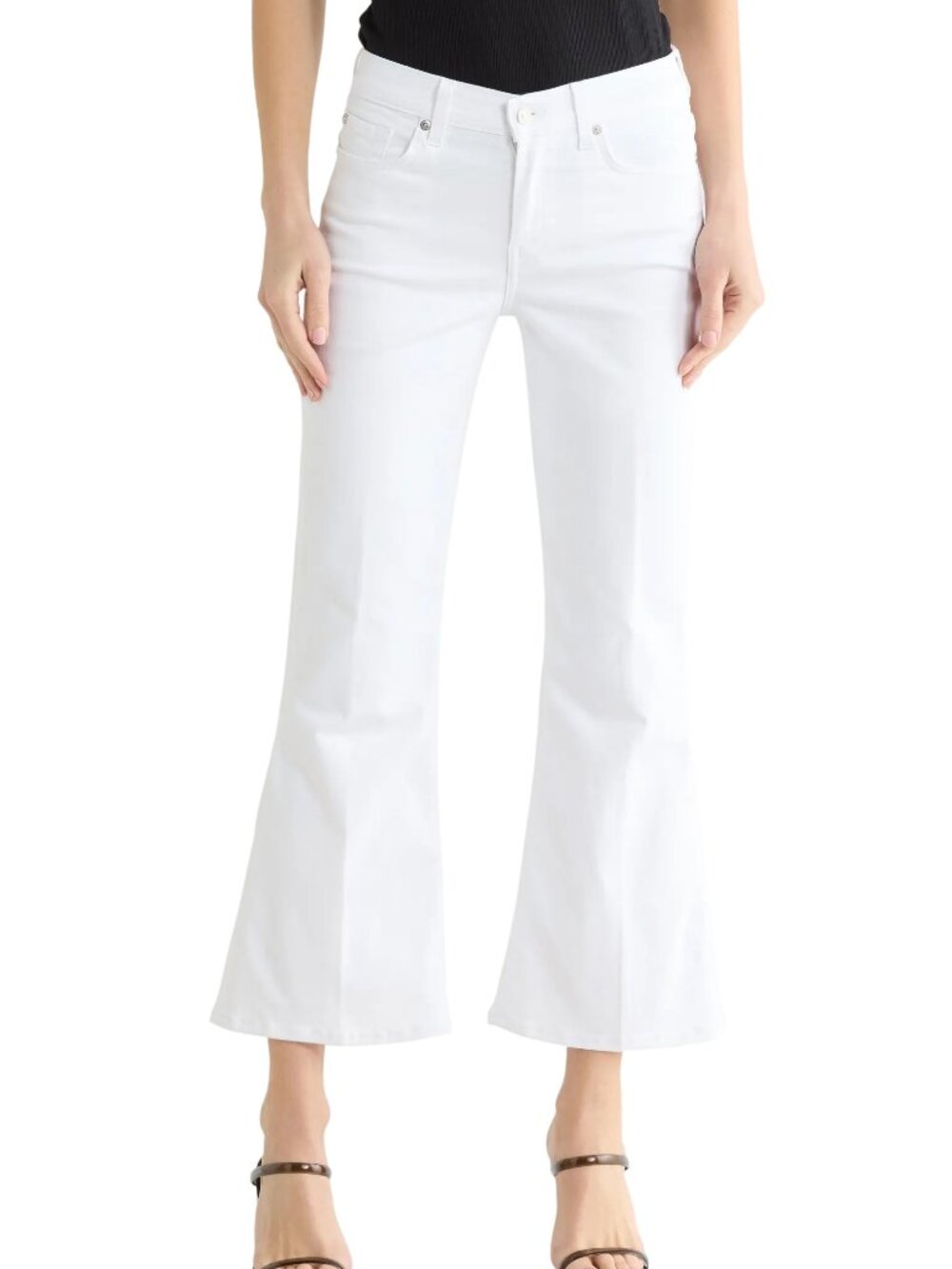 7 For All Mankind Dojo Mid Rise Ankle Flare Jeans in Casablanca